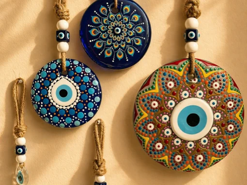 Amulettes œil de Nazar peintes à la main, symboles de protection